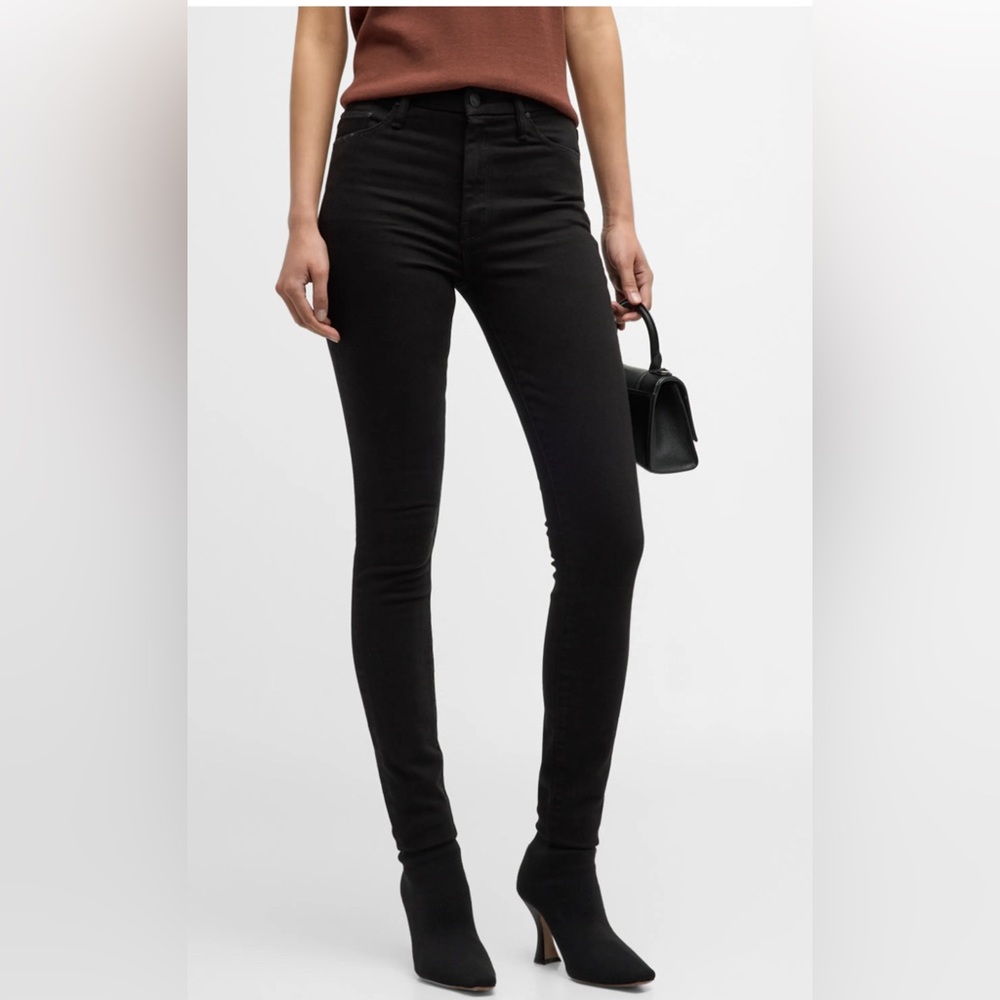 Mother High Waisted Looker Black Skinny Jeans